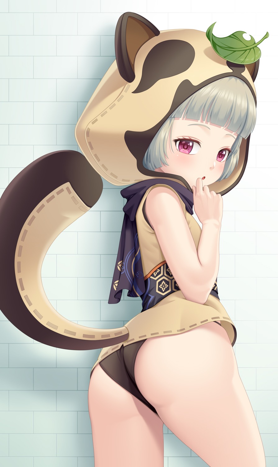 animal_ears arvind ass genshin_impact loli pantsu sayu_(genshin_impact) tail thong