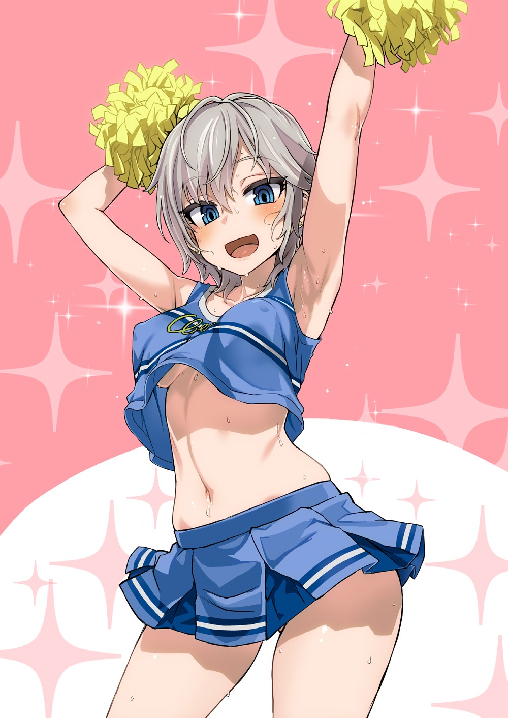 anastasia_(idolm@ster) asanagi cheerleader erect_nipples no_bra the_idolm@ster the_idolm@ster_cinderella_girls underboob wet