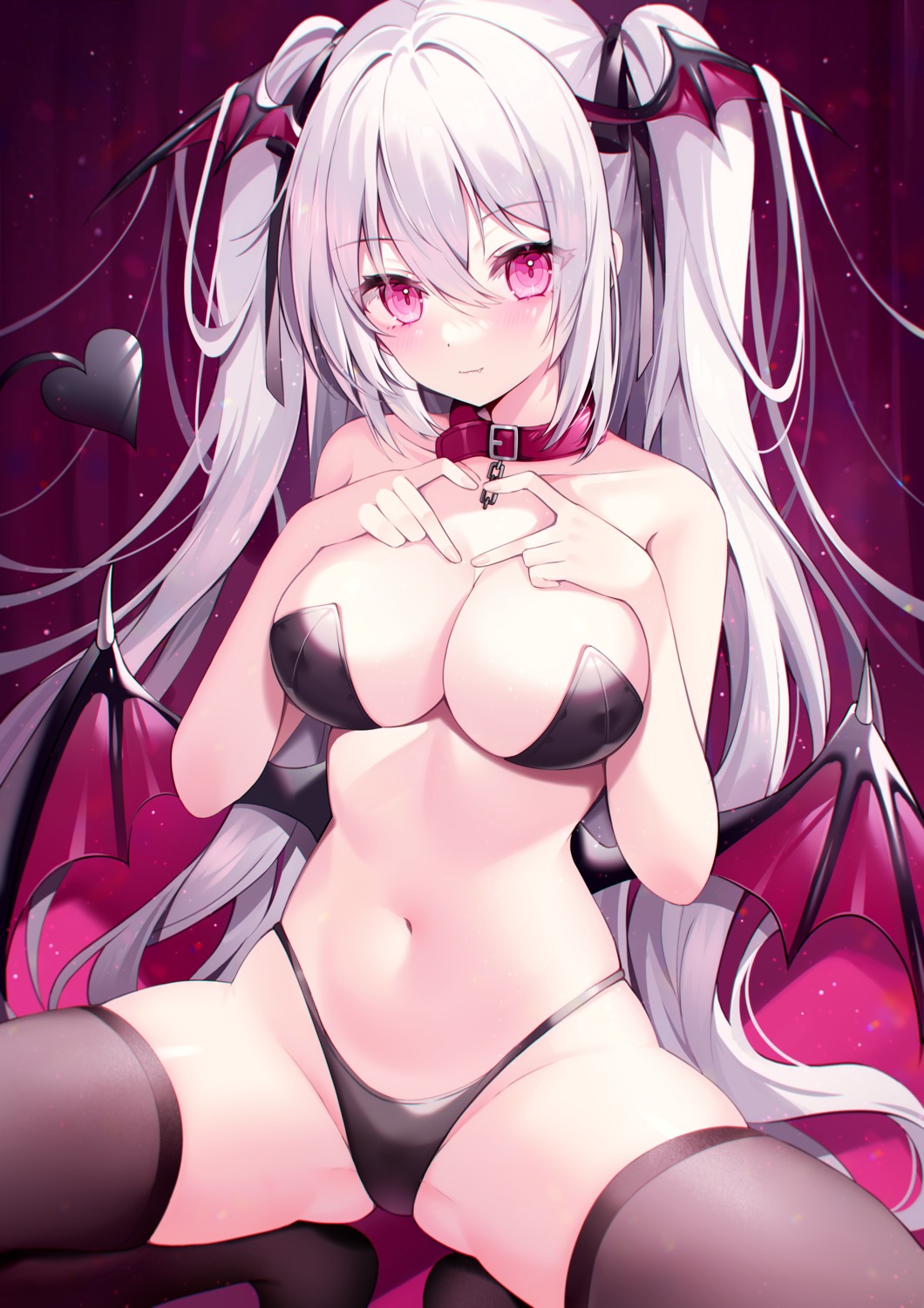 bikini devil erect_nipples ice_(ice) swimsuits tail thighhighs thong wings