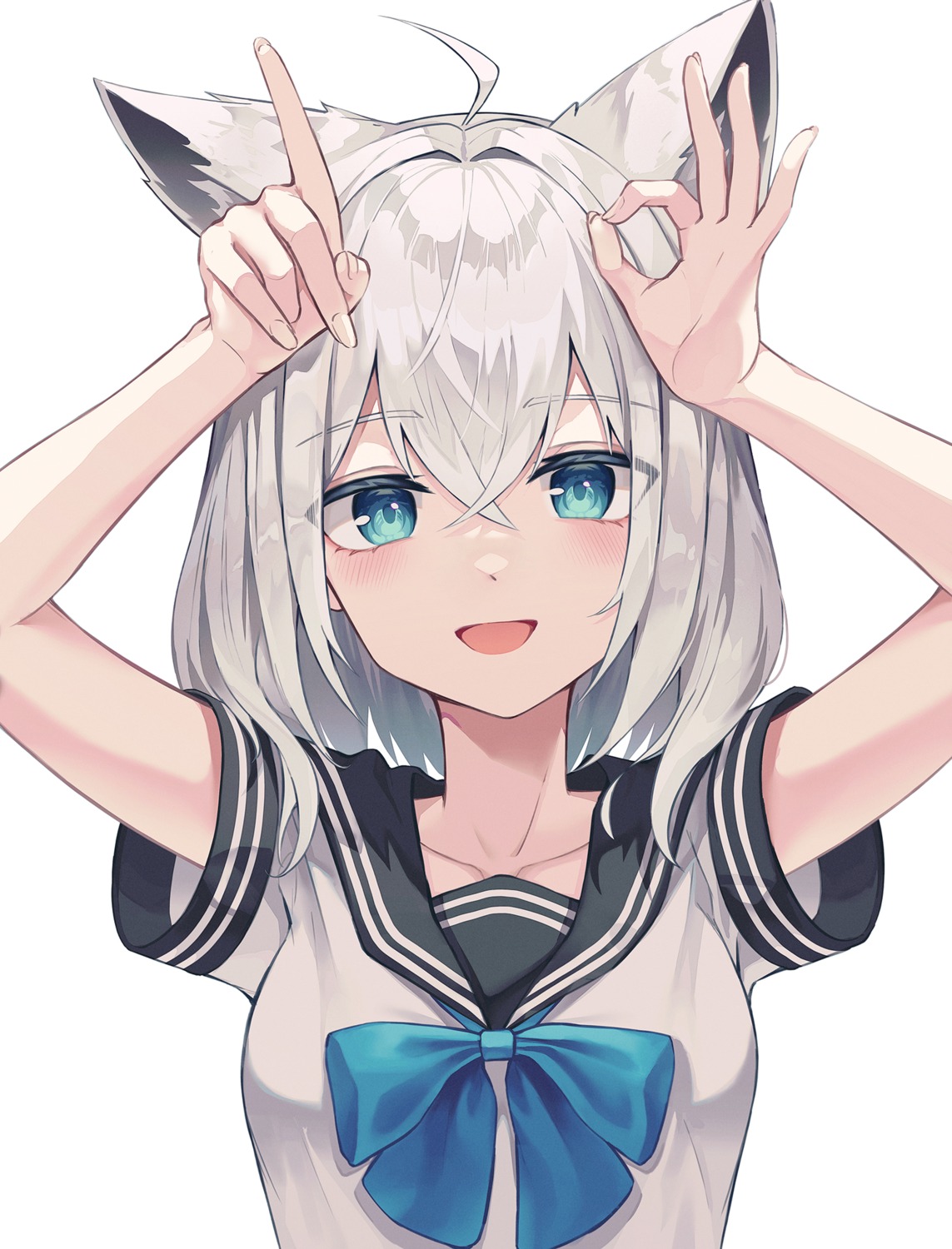 animal_ears hololive hololive_gamers kitsune myung_yi seifuku shirakami_fubuki