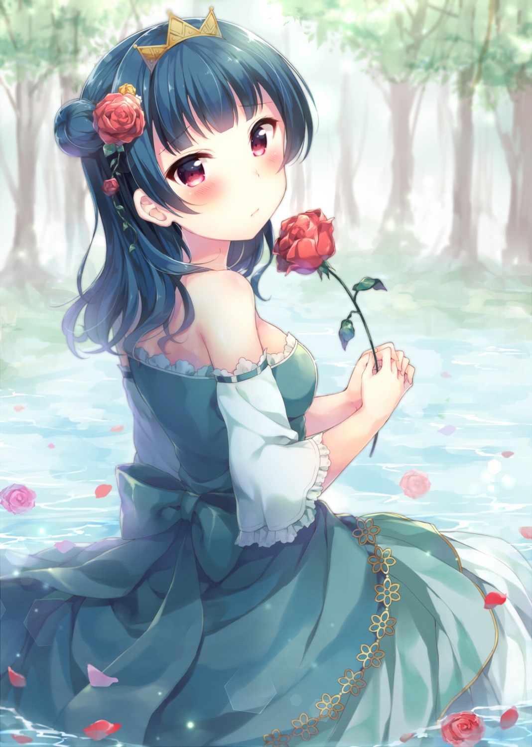 dress hazuki_(sutasuta) love_live!_sunshine!! tsushima_yoshiko wet