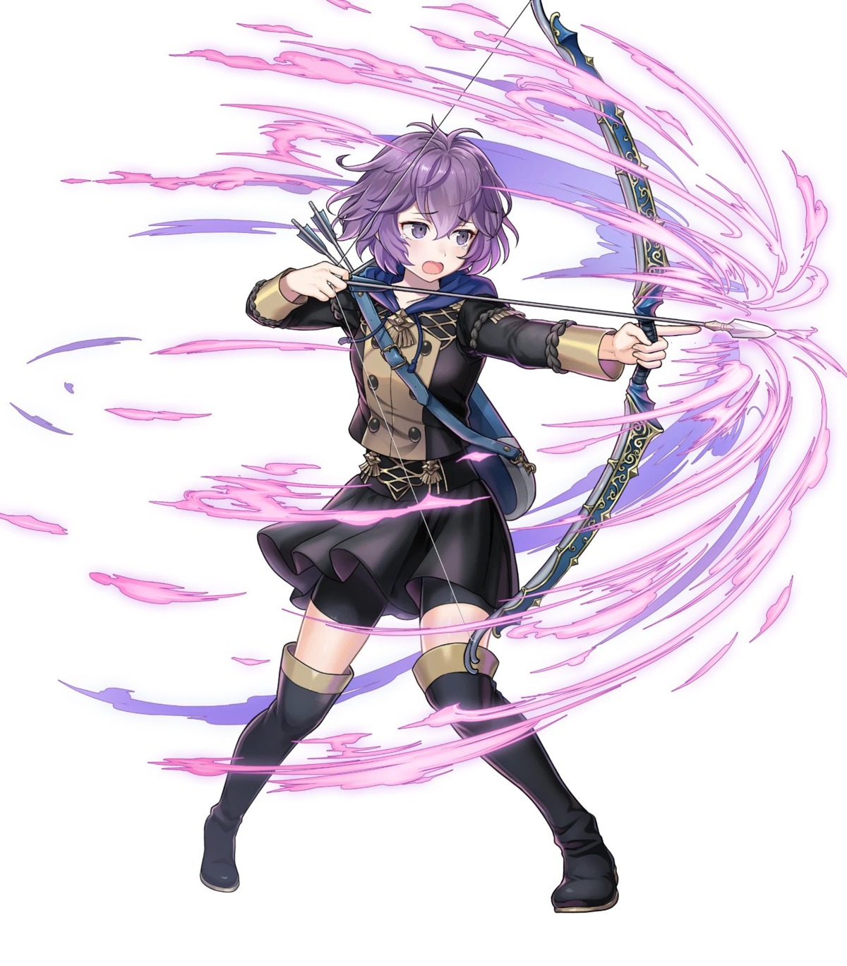 bernadetta bike_shorts fire_emblem fire_emblem_heroes fire_emblem_three_houses heels nekomochi_(exys) nintendo thighhighs uniform weapon