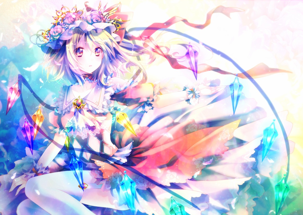 flandre_scarlet riichu thighhighs touhou wings