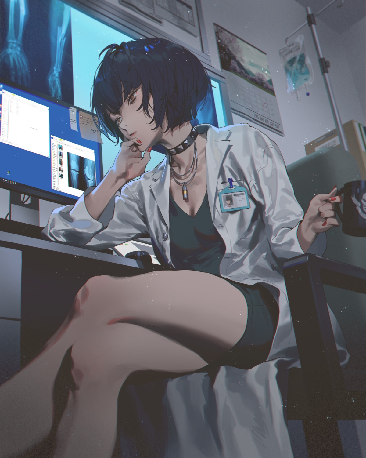 cleavage fajyobore persona_5 takemi_tae