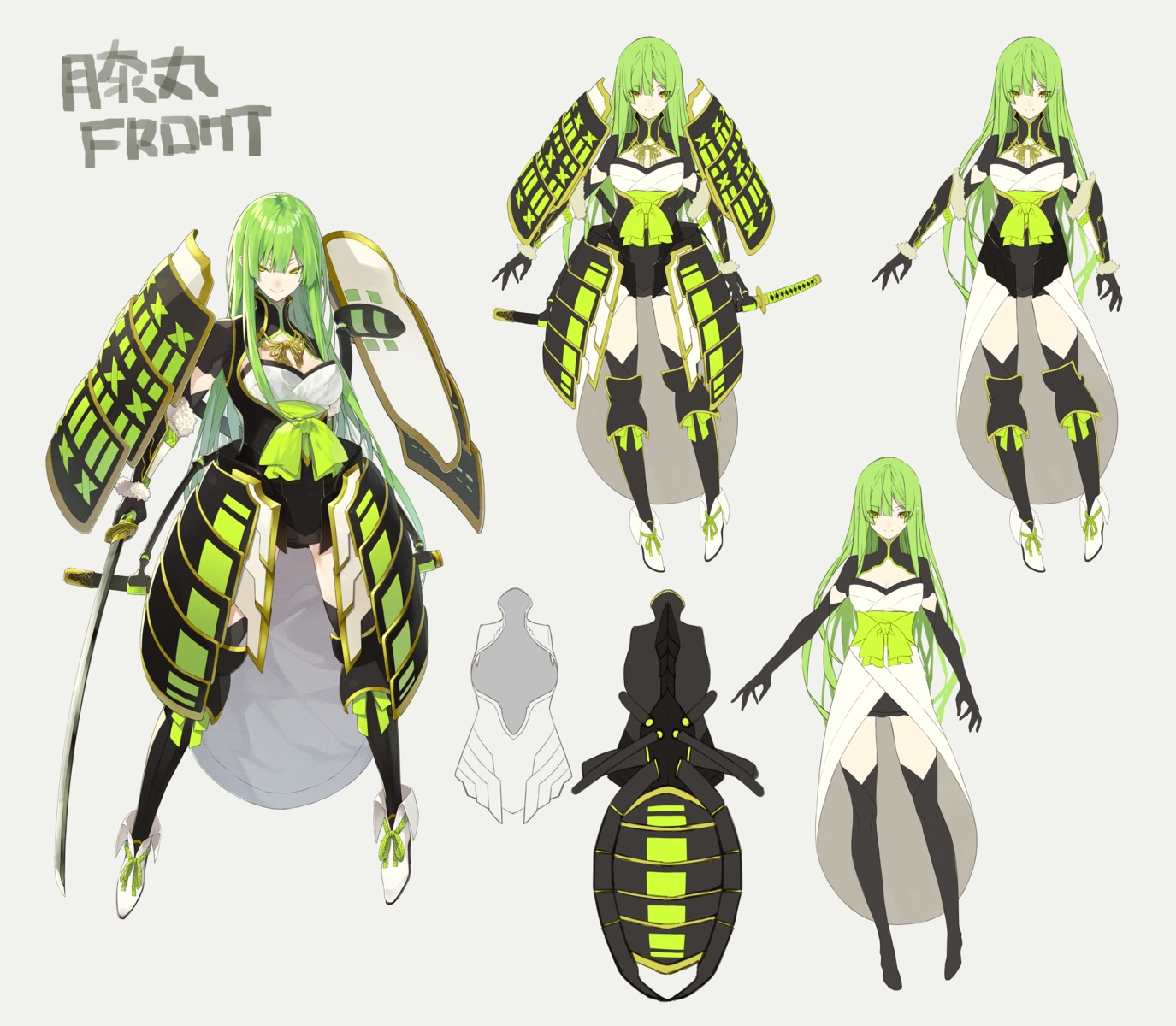 armor character_design japanese_clothes senmu_(senmudayo) sword tenka_hyakken thighhighs
