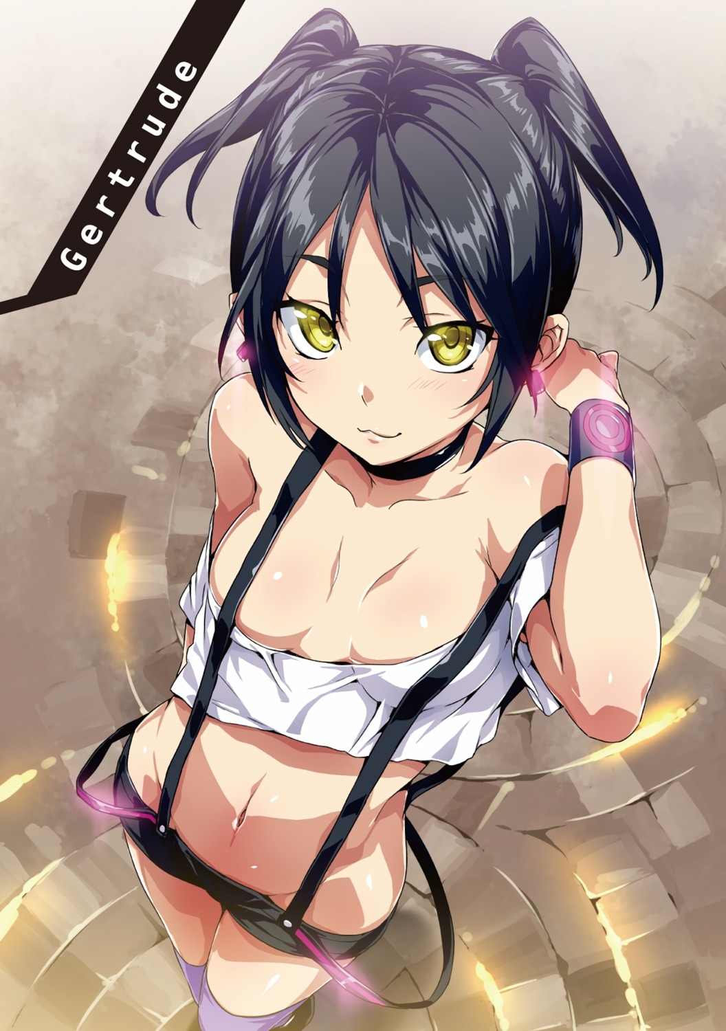 cleavage digital_version gertrude_baird hisasi masou_gakuen_hxh no_bra open_shirt thighhighs