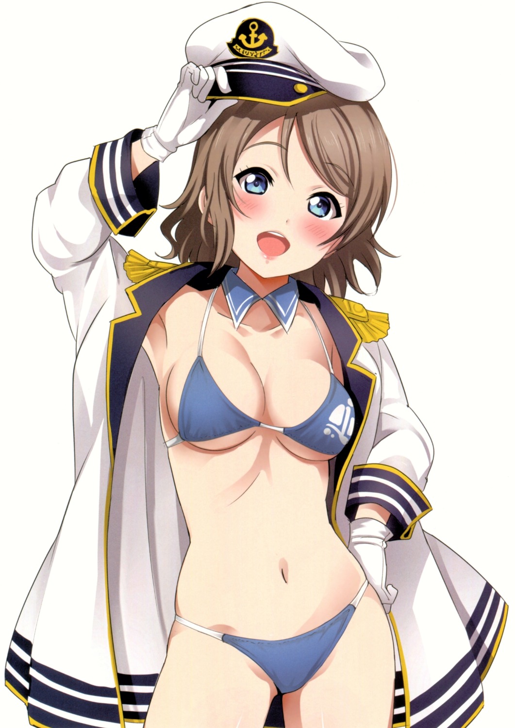 bikini love_live!_sunshine!! open_shirt sankuro swimsuits underboob uniform watanabe_you