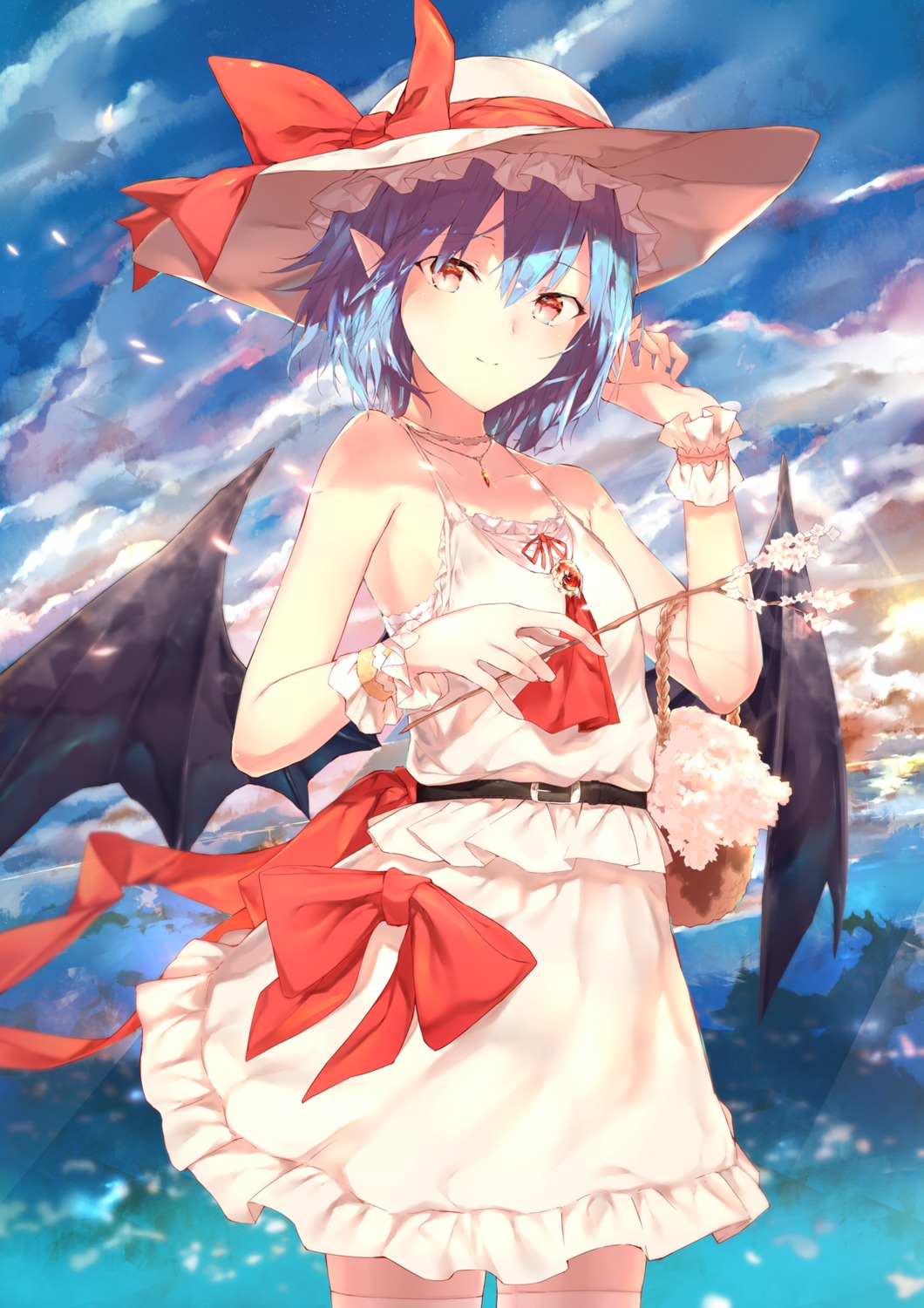 pointy_ears remilia_scarlet sakusyo touhou wings