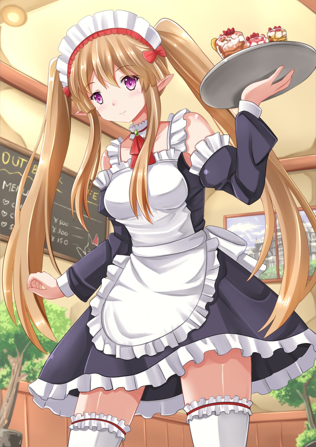 kazenokaze maid myuseru_foaran outbreak_company thighhighs