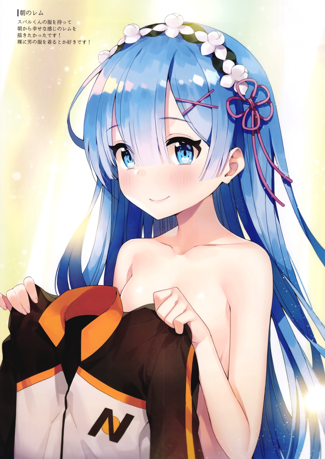 ayamy hachigo re_zero_kara_hajimeru_isekai_seikatsu rem_(re_zero) topless