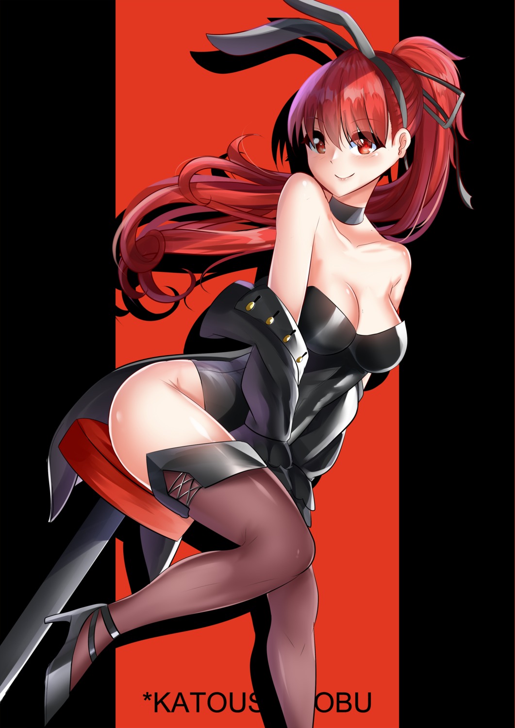 animal_ears bunny_ears bunny_girl heels katou_shinobu persona_5 thighhighs yoshizawa_kasumi