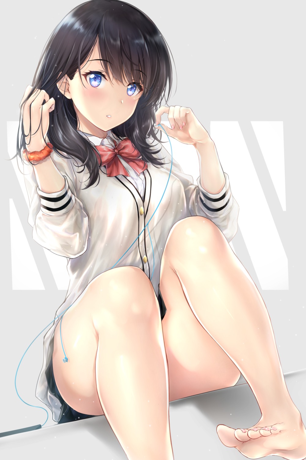 feet rei_kun seifuku skirt_lift ssss.gridman sweater takarada_rikka