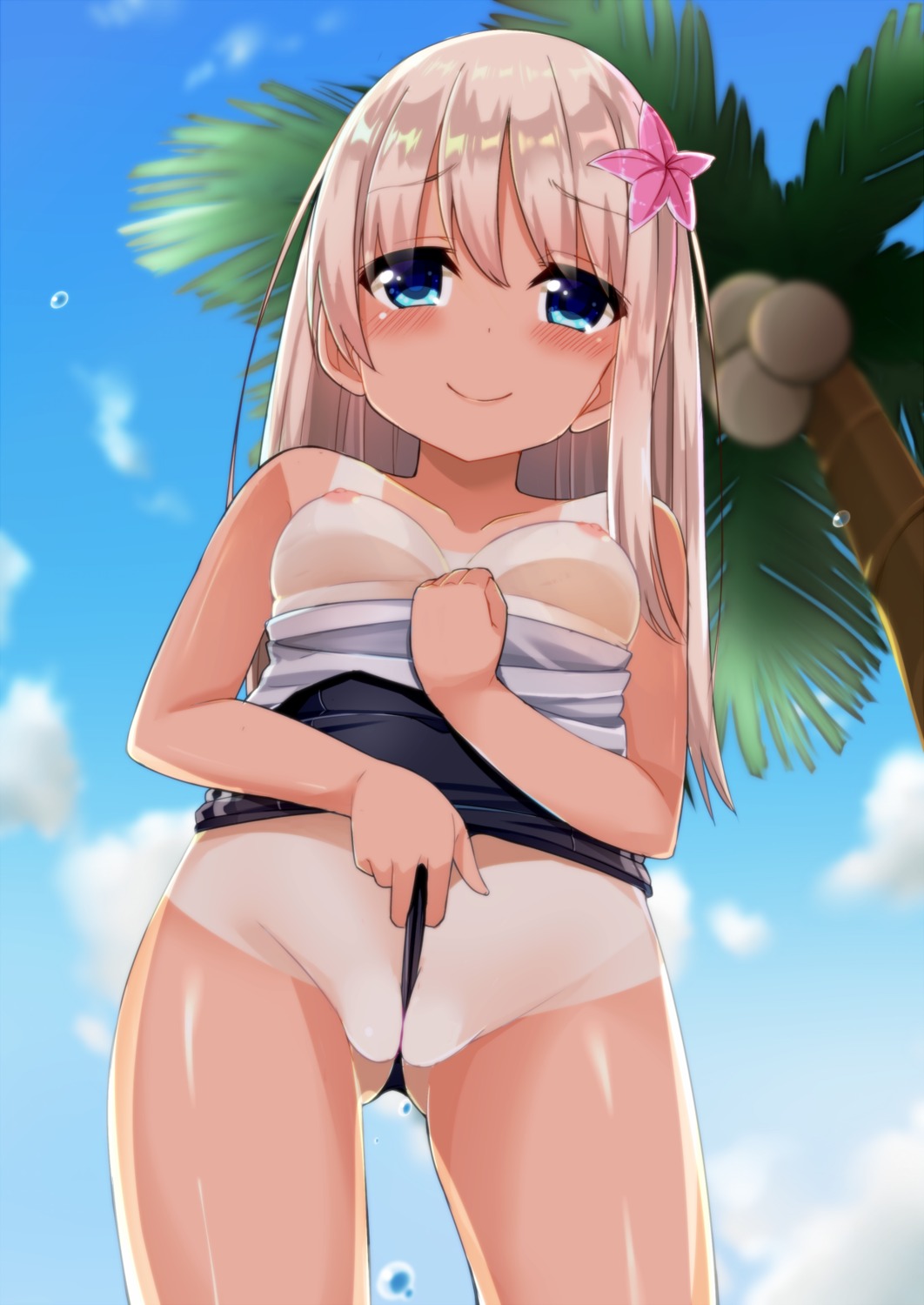 breasts cacao_(cacao0809) kantai_collection loli nipples pussy ro-500 school_swimsuit swimsuits tan_lines