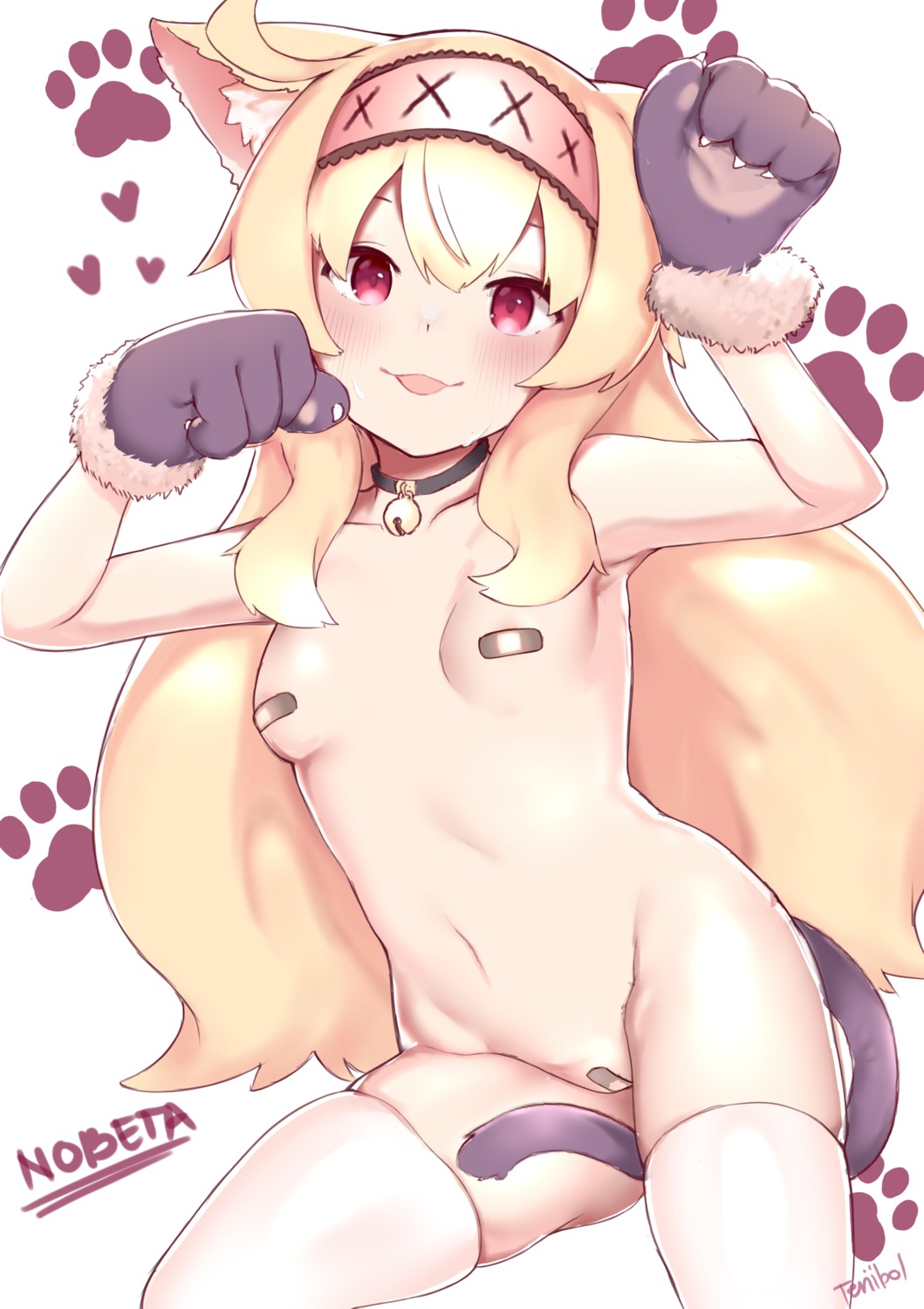 animal_ears areola bandaid little_witch_nobeta loli maebari nekomimi nobeta pasties tail teriibol thighhighs