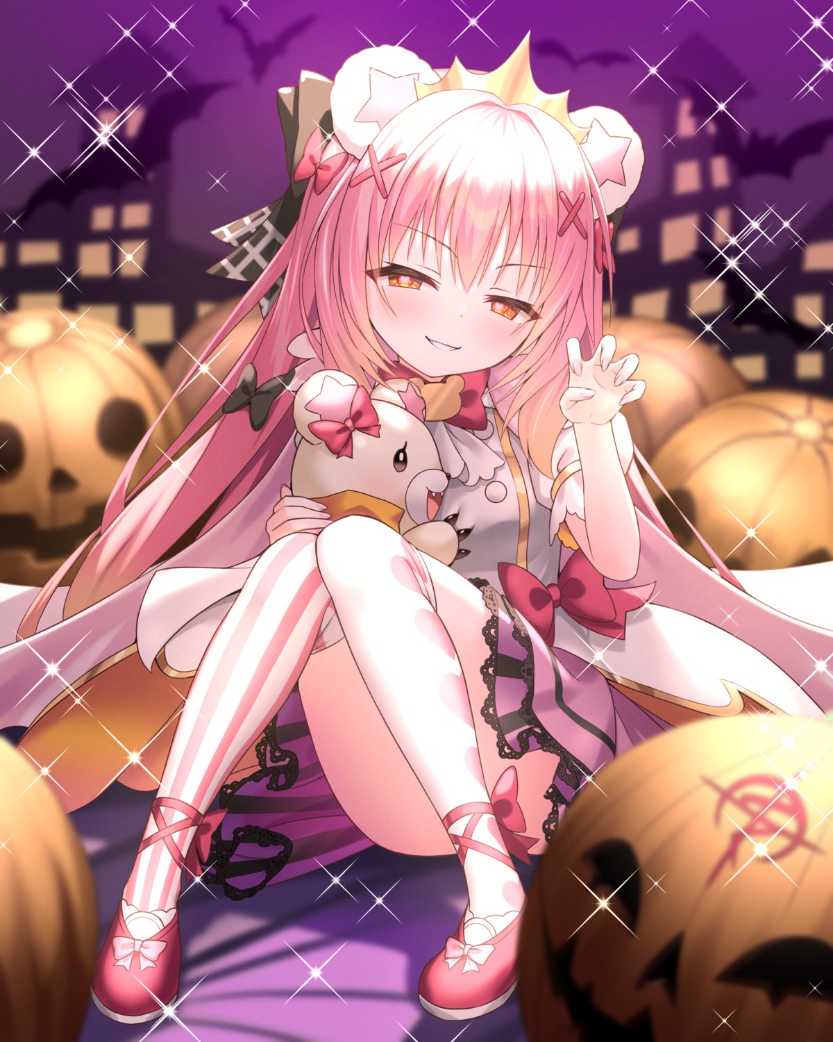 bettle_(b_s_a_n) dress halloween skirt_lift thighhighs