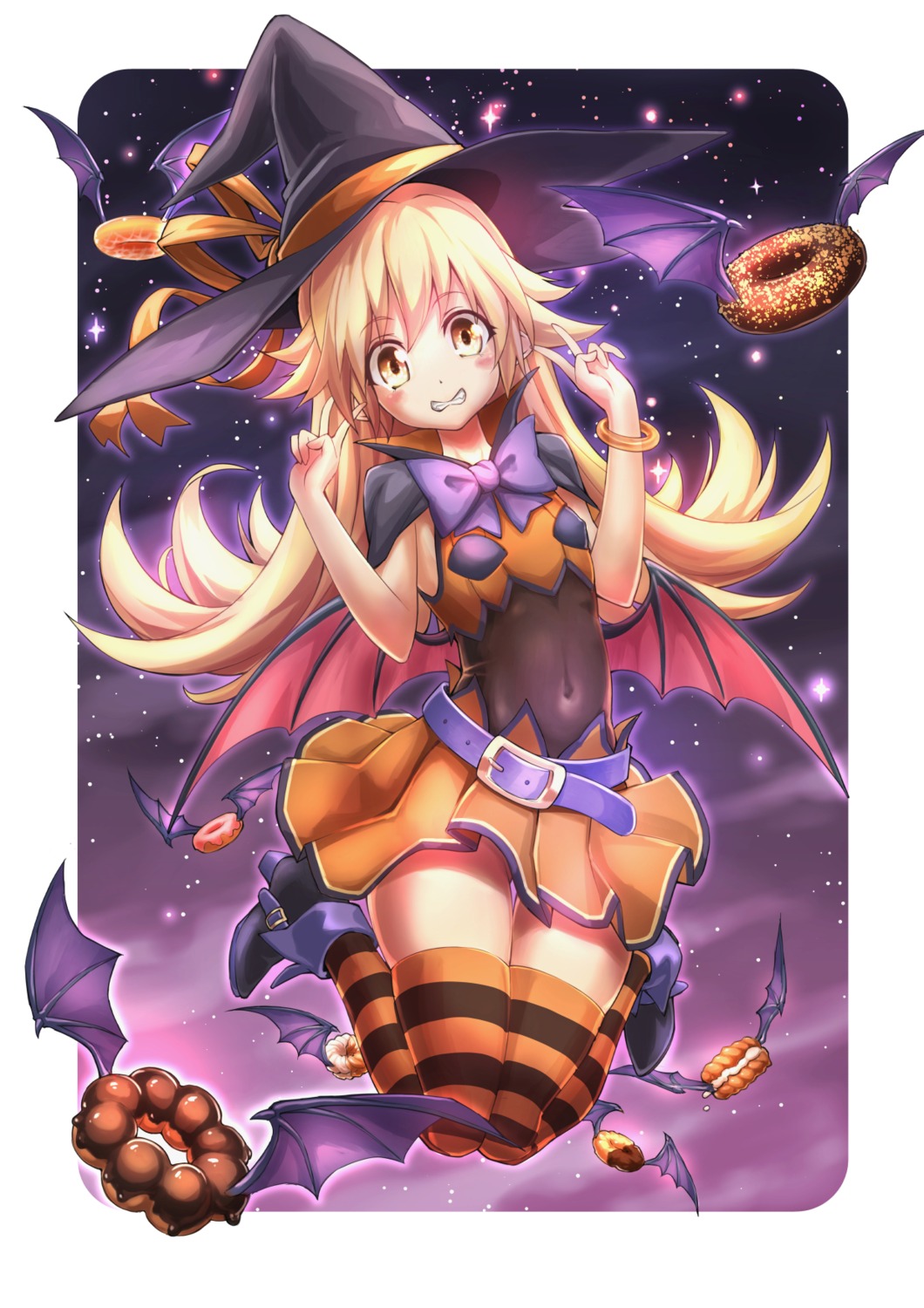 bakemonogatari halloween heels kissshot_acerolaorion_heartunderblade monogatari_(series) shiro_ringo thighhighs wings witch