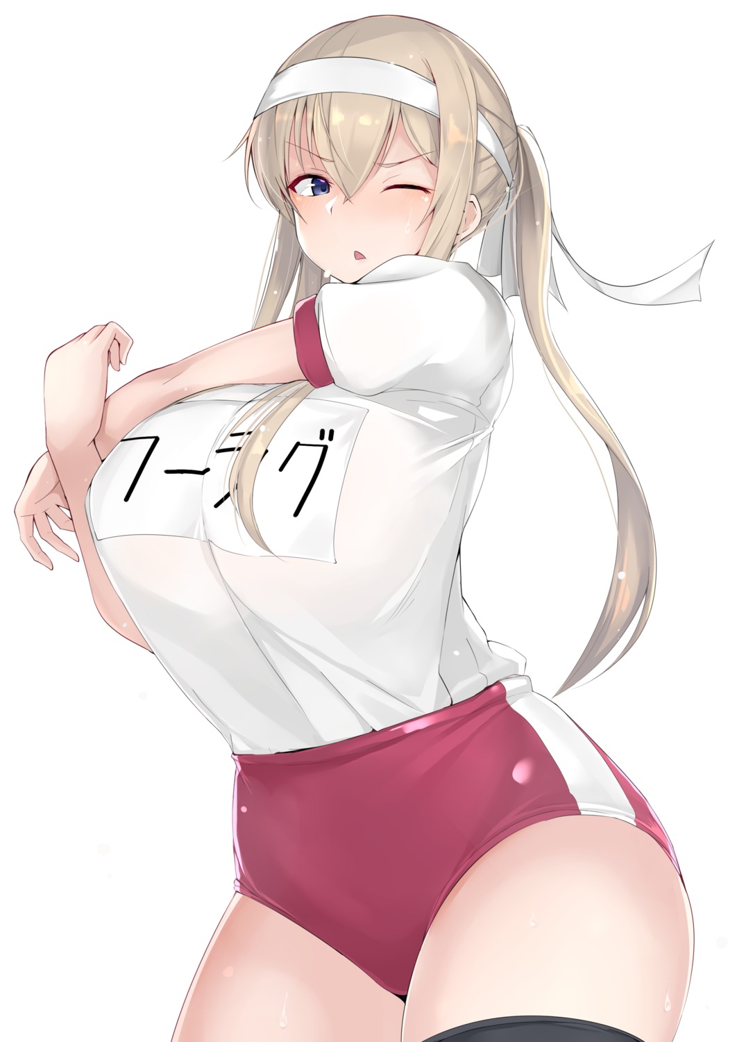 buruma garter graf_zeppelin_(kancolle) gym_uniform kantai_collection maruya1006