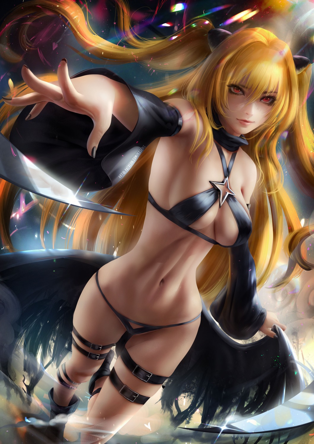 axsens bikini garter golden_darkness swimsuits to_love_ru to_love_ru_darkness weapon