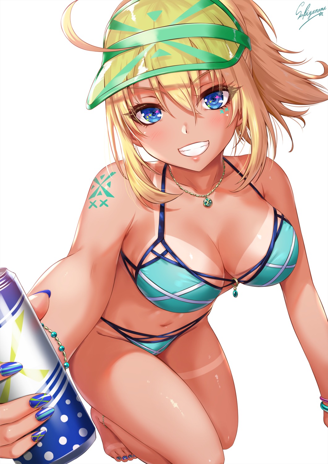 bikini fate/grand_order heroine_xx sakiyamama swimsuits tan_lines tattoo