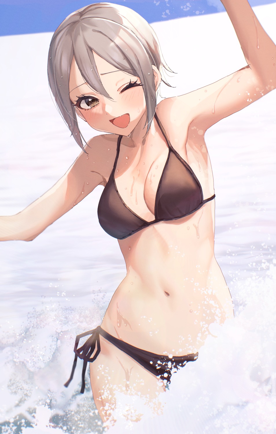 bikini kudou_eru shiomi_shuuko swimsuits the_idolm@ster the_idolm@ster_cinderella_girls wet