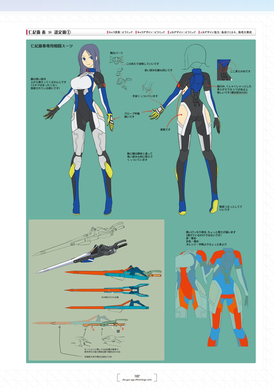 alice_gear_aegis bodysuit character_design nikitou_kanade tagme weapon