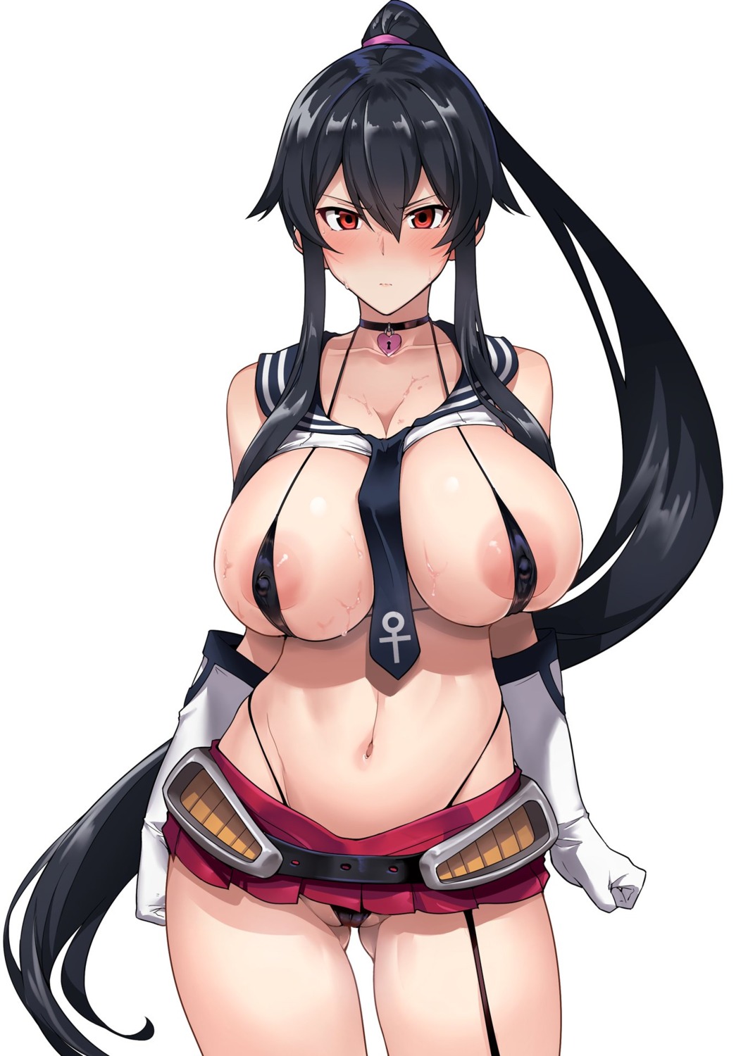 areola bikini cameltoe erect_nipples halcon kantai_collection seifuku swimsuits yahagi_(kancolle)