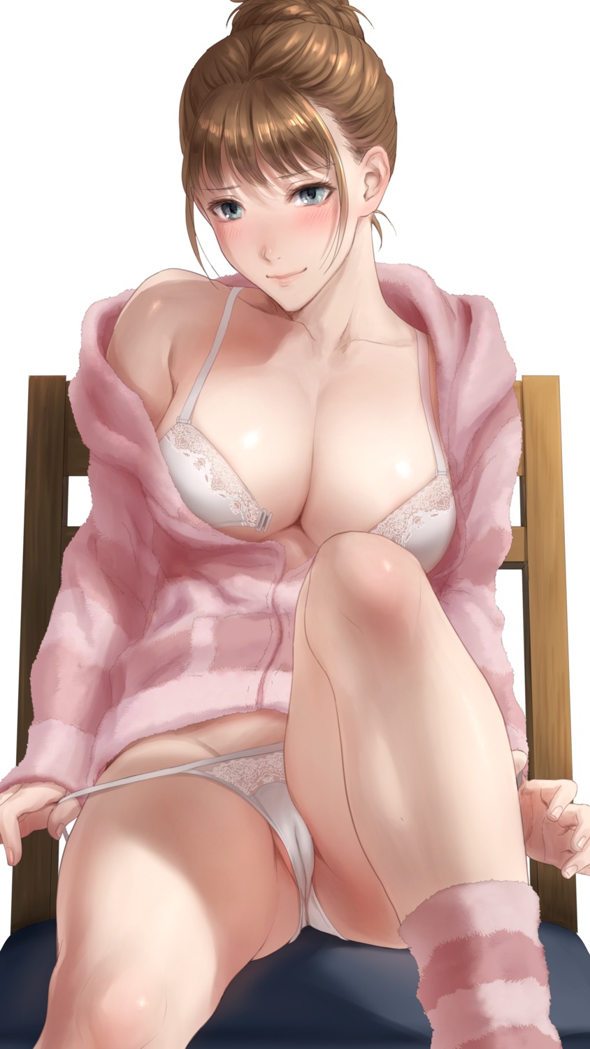 bra cameltoe open_shirt pantsu panty_pull thong undressing yukino_cg