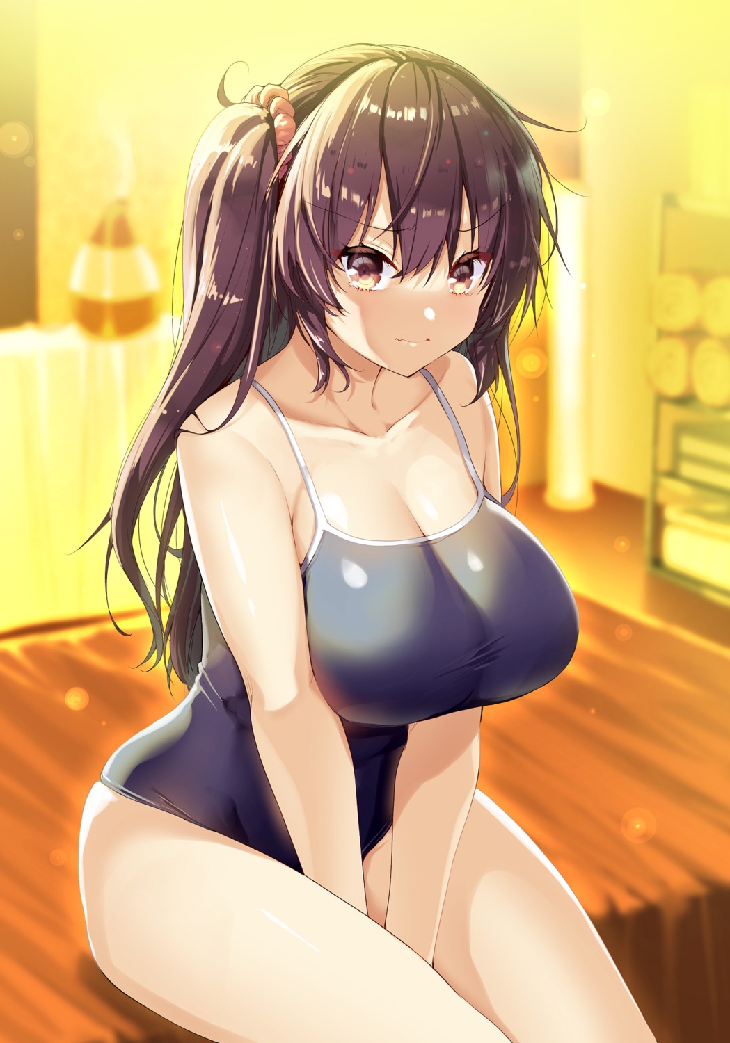 akahito cleavage school_swimsuit swimsuits