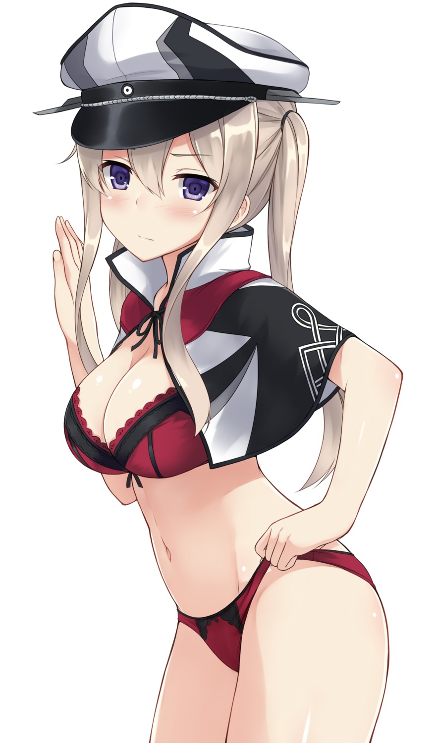 bra cleavage graf_zeppelin_(kancolle) kantai_collection mizunashi_kenichi pantsu uniform