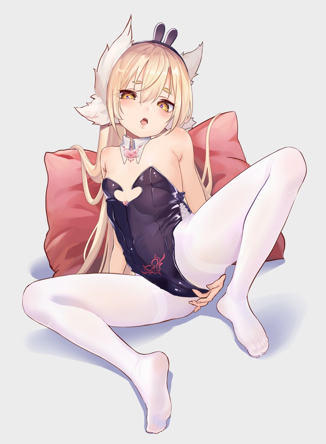 animal_ears bunny_girl cameltoe feet loli moya_(pixiv6121219) no_bra pantyhose