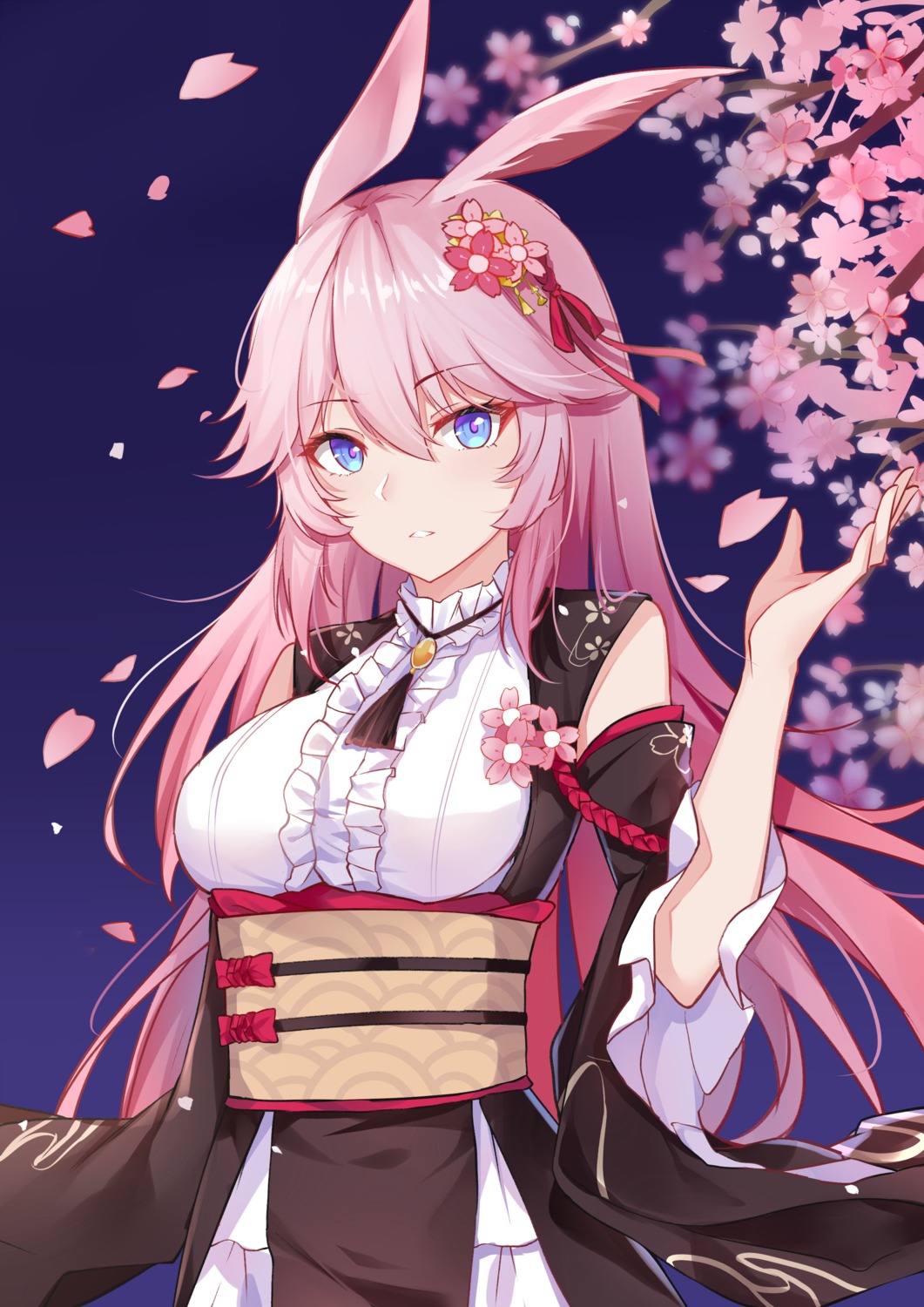 animal_ears bantian_yindang benghuai_xueyuan bunny_ears honkai_impact japanese_clothes yae_sakura_(benghuai_xueyuan)