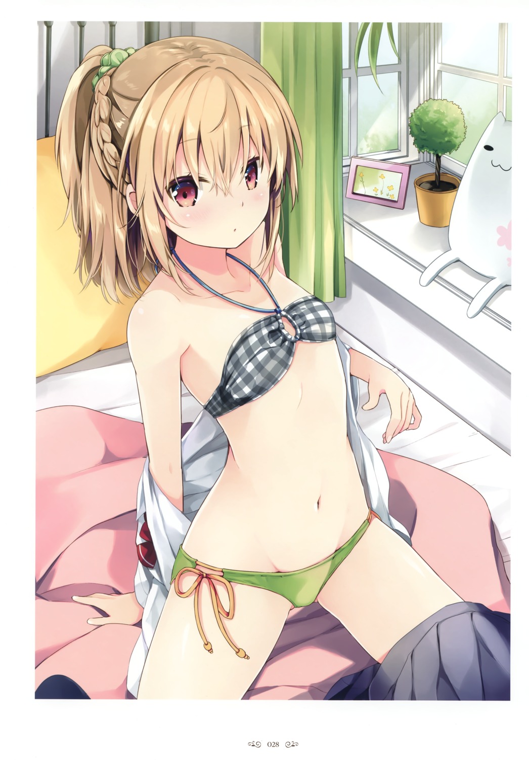 bikini natsume_eri open_shirt seifuku swimsuits undressing