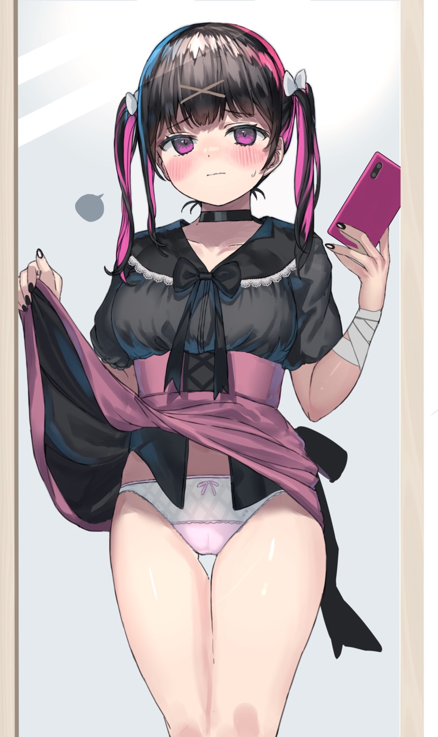 bandages cameltoe pantsu ranf selfie skirt_lift