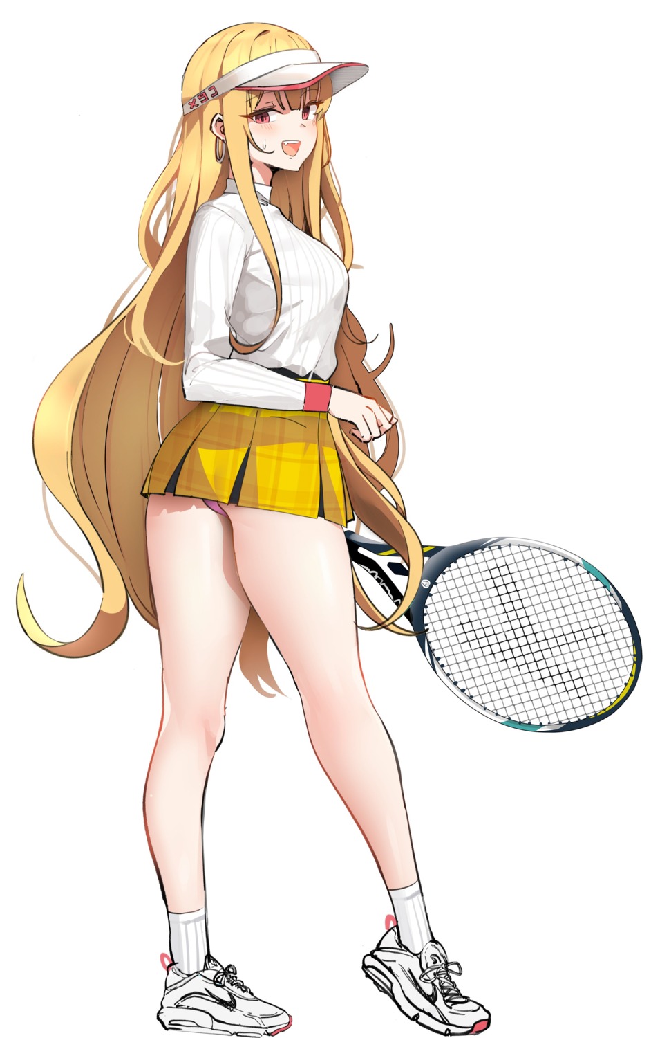 ass k_pring pantsu sayuri_(k_pring) sweater tennis thong