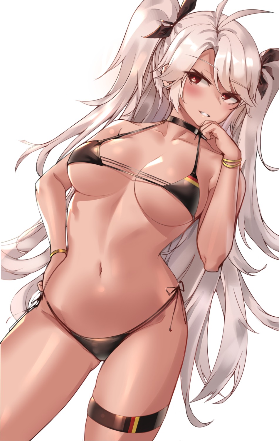 azur_lane bikini clyde_s garter prinz_eugen_(azur_lane) swimsuits