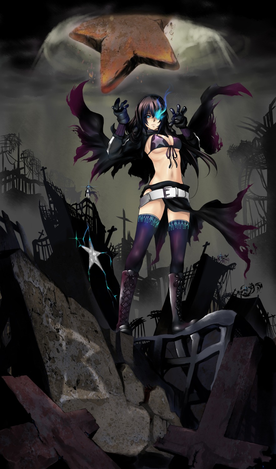 bikini_top black_rock_shooter cosplay megurine_luka realmbw swimsuits thighhighs vocaloid