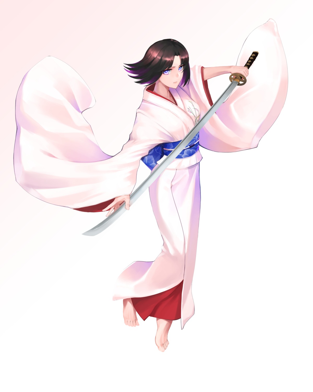 Девушка в кимоно с катаной