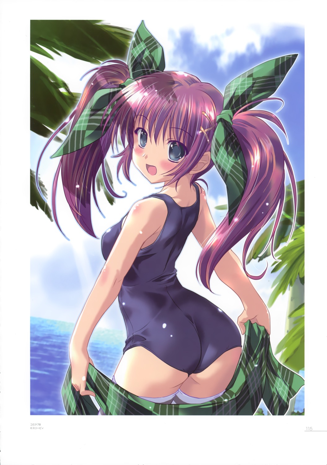 ass komatsu_e-ji school_swimsuit swimsuits thighhighs