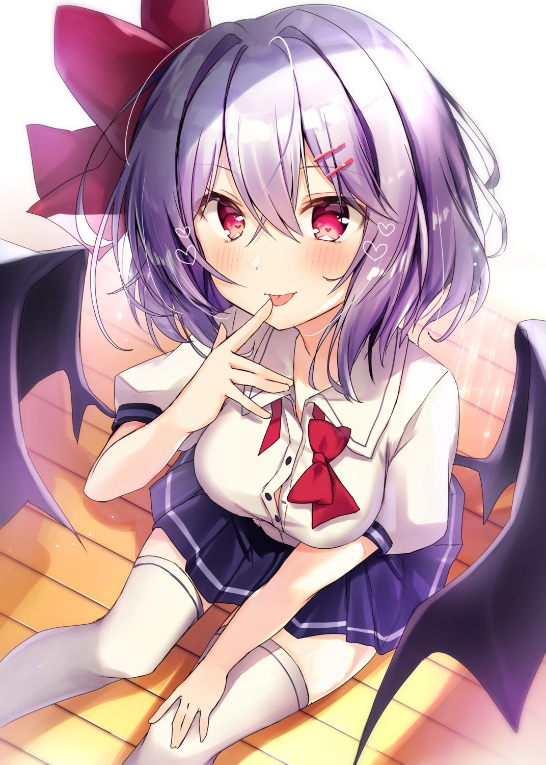 nenobi_(nenorium) remilia_scarlet seifuku thighhighs touhou wings