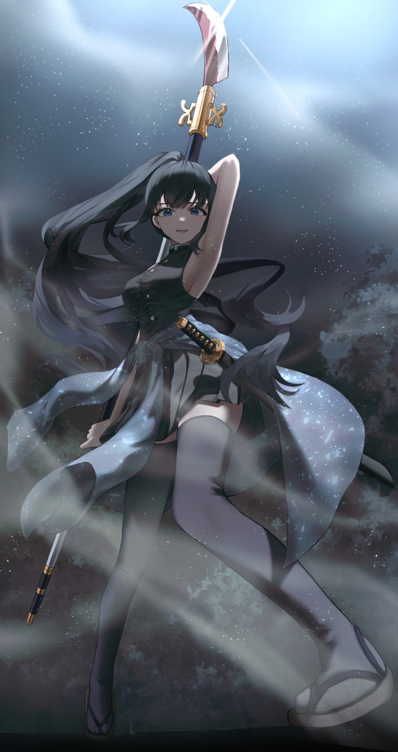 japanese_clothes sword thighhighs weapon