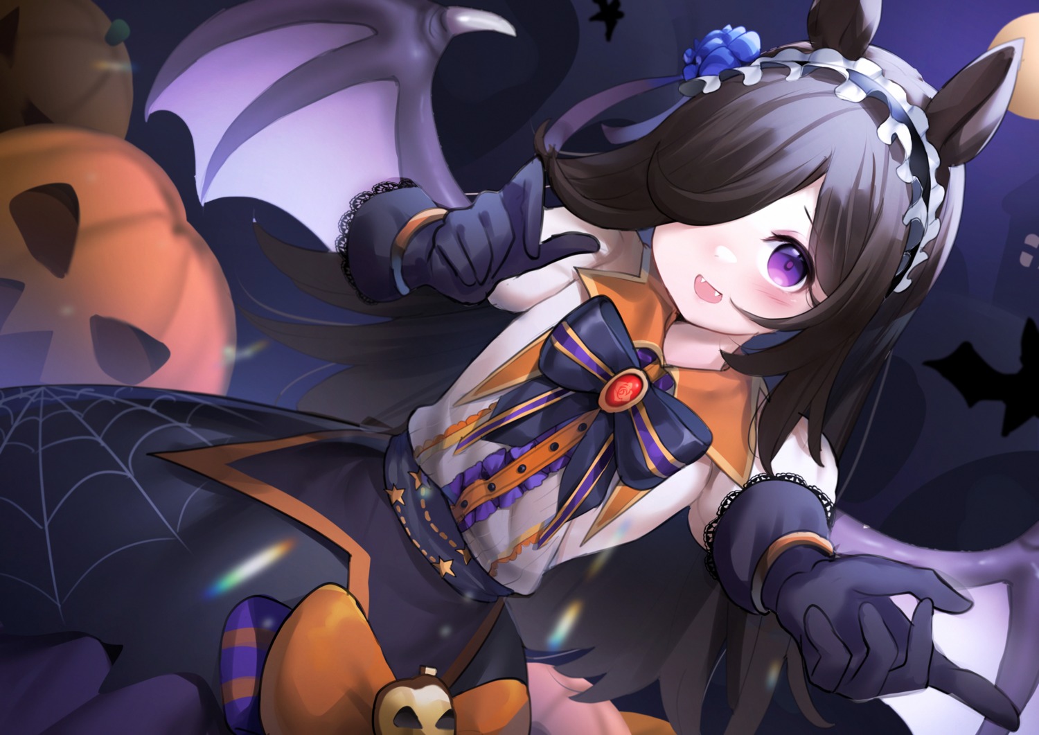 animal_ears halloween rice_shower_(umamusume) somray uma_musume_pretty_derby wings