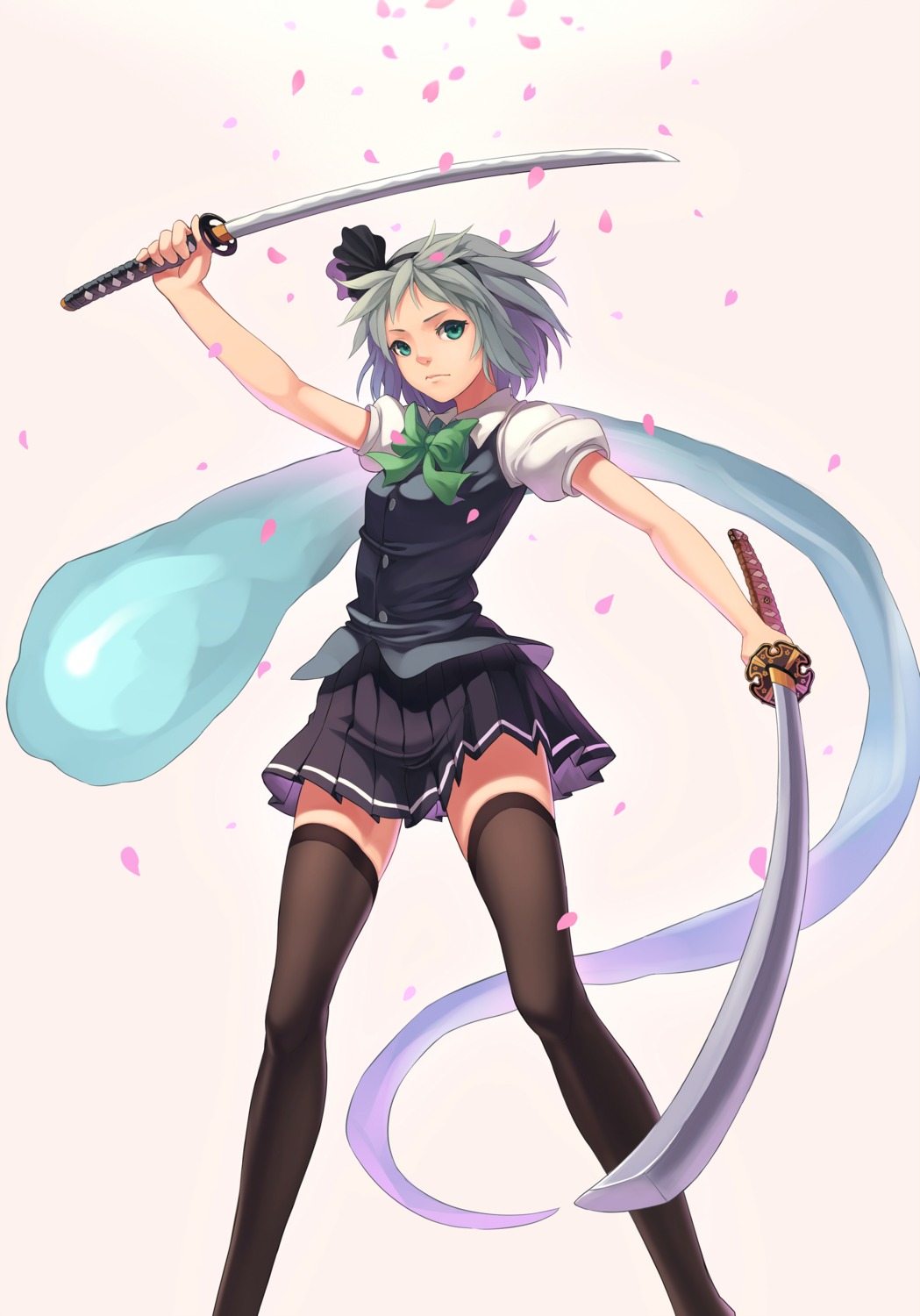 konpaku_youmu sword thighhighs touhou zengxianxin