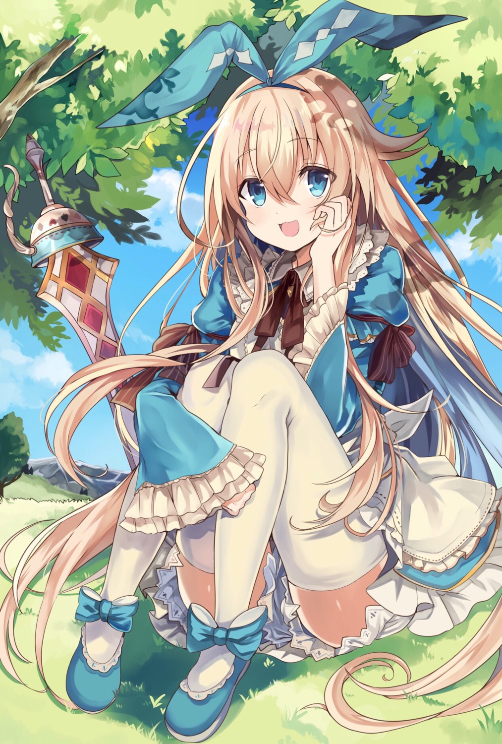 alice_(grimms_notes) grimms_notes retsuto sword thighhighs