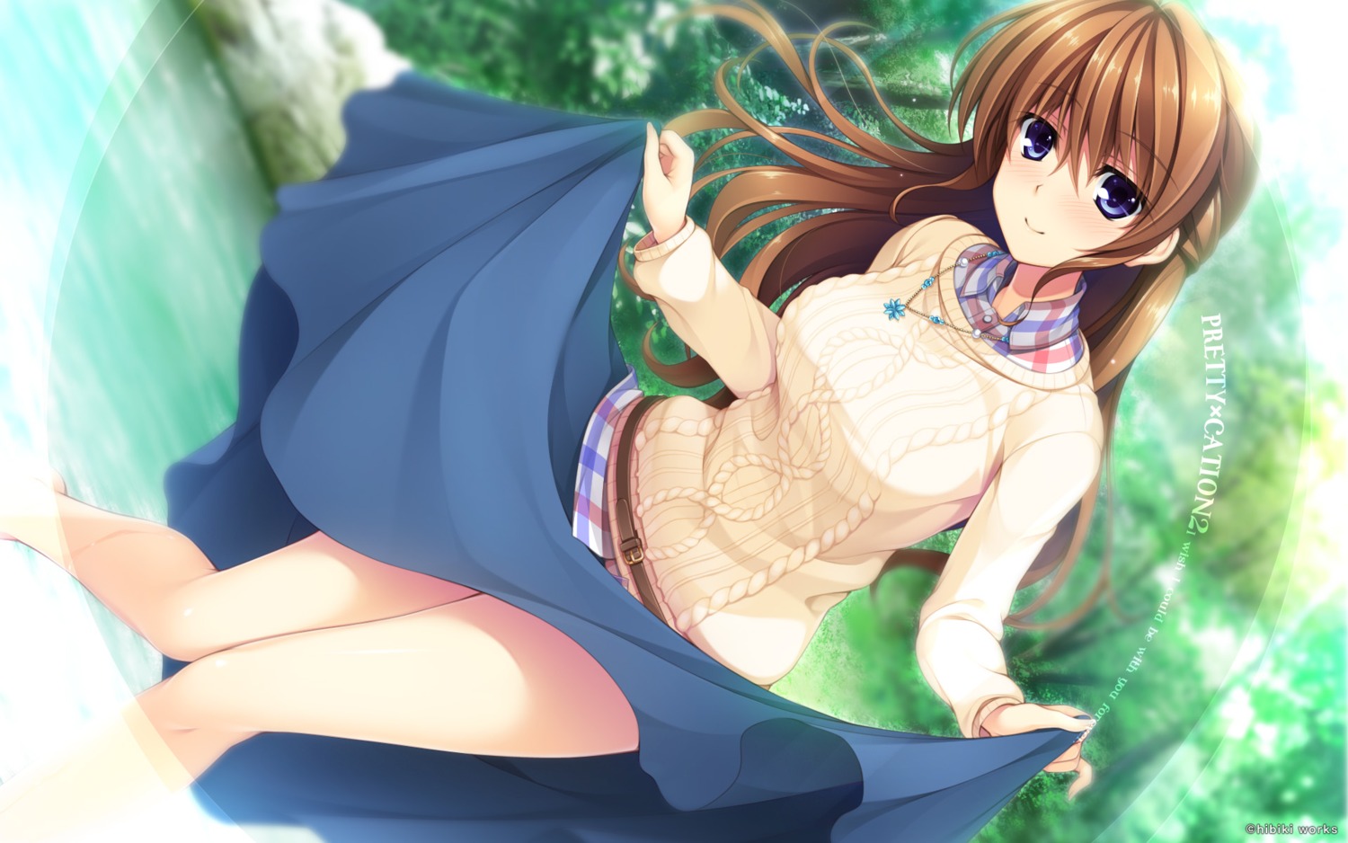 asami_asami hayase_chitose hibiki_works pretty_x_cation_2 skirt_lift wallpaper wet