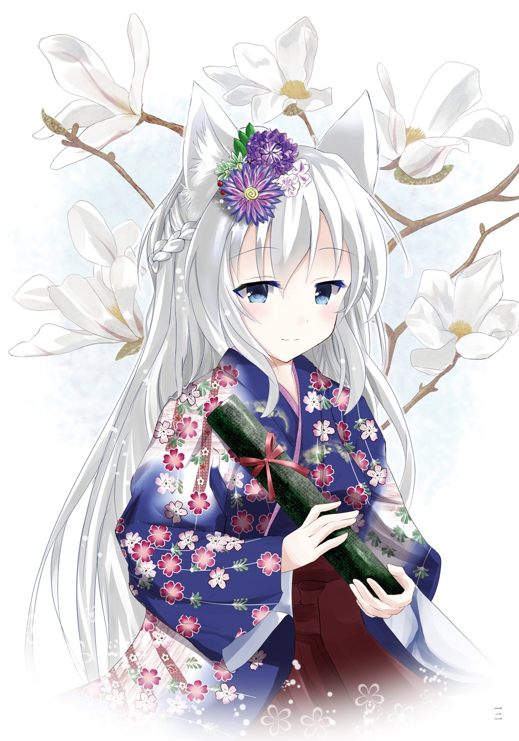 animal_ears inagotei kitsune yukata