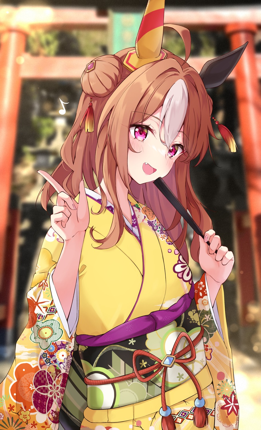 animal_ears copano_rickey_(umamusume) kimono tiara_(871220) uma_musume_pretty_derby