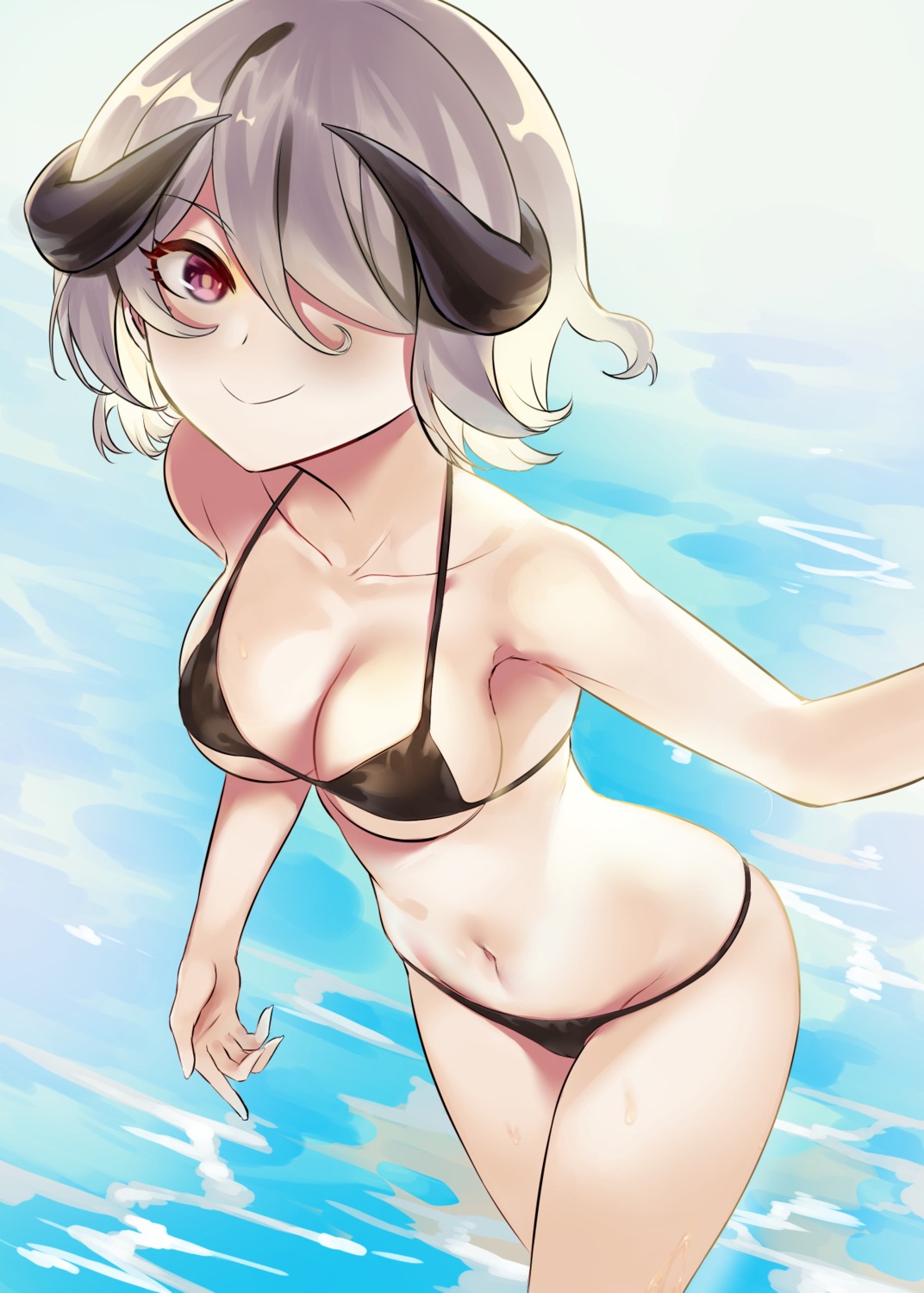 benghuai_xueyuan bikini honkai_impact horns rita_rossweisse swimsuits tagme wet