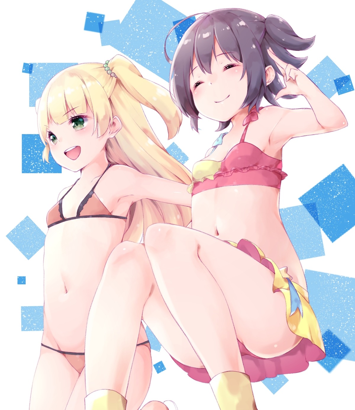 akagi_miria azuki_(krps-hano) bikini cleavage jougasaki_rika swimsuits the_idolm@ster the_idolm@ster_cinderella_girls the_idolm@ster_cinderella_girls_u149