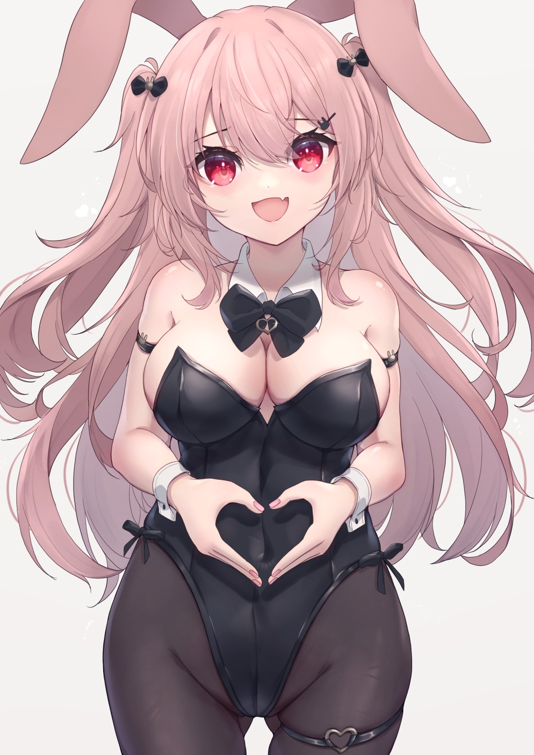 animal_ears bunny_ears bunny_girl garter hinata_(pixiv53862745) no_bra pantyhose