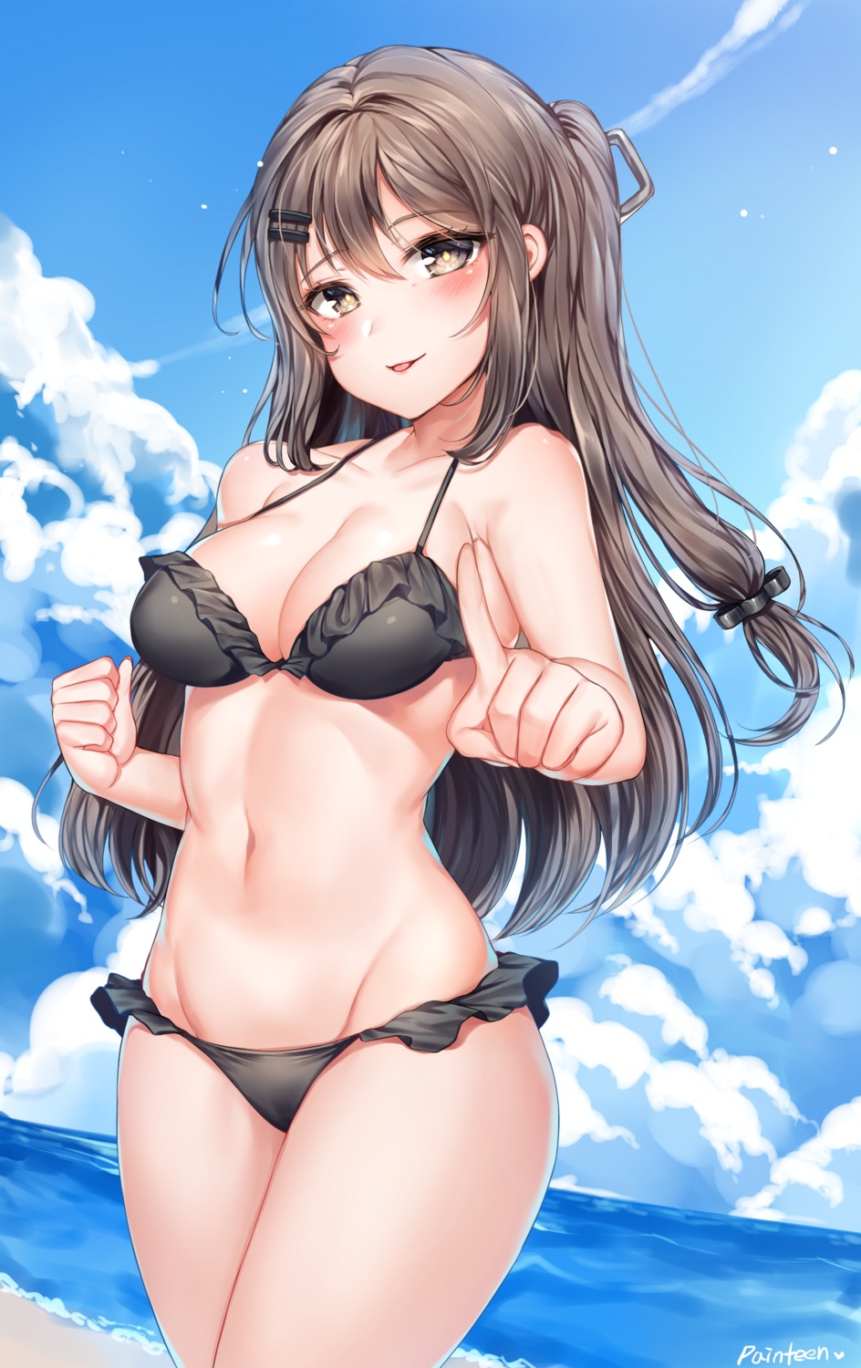 bikini cleavage girls_frontline k-2_(girls_frontline) swimsuits zerocat